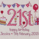 21st Birthday Pink Cross Stitch Kit additional 1