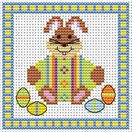 Bunny And Green Egg Easter Cross Stitch Card Kit additional 2
