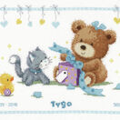 Bear & Present Birth Sampler Cross Stitch Kit additional 1
