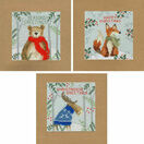 Christmas Moose, Christmas Bear and Christmas Fox Cross Stitch Christmas Card Kits (Set of 3) additional 1