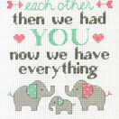 Elephant Family Cross Stitch Birth Record Kit additional 1