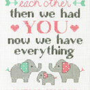 Elephant Family Cross Stitch Birth Record Kit additional 2
