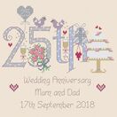 25th Wedding Anniversary Numbers Cross Stitch Kit additional 2