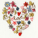 Sweet Heart Cross Stitch Card Kit for Anniversary / Wedding / Valentines additional 2