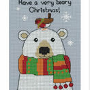 Bertie Polar Bear Cross Stitch Christmas Card Kit additional 1