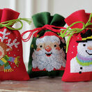 Christmas Faces Pot Pourri Bags Set of 3 Cross Stitch Kits additional 1