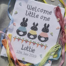 Bunny Baby Birth Sampler Cross Stitch Kit additional 1