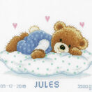 Snoozing Teddy Bear Birth Sampler Cross Stitch Kit additional 1