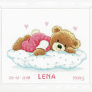 Snoozing Teddy Bear Birth Sampler Cross Stitch Kit additional 4