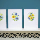 Blue & Yellow Flowers Set Of 3 Cross Stitch Card Kits additional 1