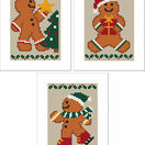Gingerbread Men Cross Stitch Christmas Card Kits - Set of 3 additional 1