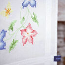 Pink And Blue Flowers Cross Stitch Table Runner Kit additional 2