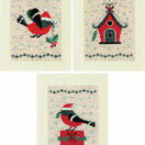 Bird House Cross Stitch Christmas Card Kits (Set of 3) additional 2
