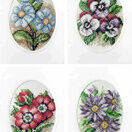 A Bunch Of Flower Cards Cross Stitch Kits (Set of 4) with printed Aida additional 3