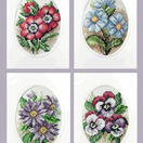 A Bunch Of Flower Cards Cross Stitch Kits (Set of 4) with printed Aida additional 1