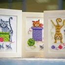Playful Cats Set Of 3 Greetings Cards Cross Stitch Kit additional 2