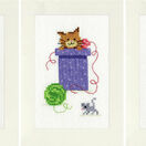 Playful Cats Set Of 3 Greetings Cards Cross Stitch Kit additional 1