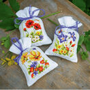 Summer Flowers Set Of 3 Pot-Pourri Bag Cross Stitch Kits additional 2