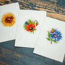 Summer Flowers Set Of 3 Greetings Card Cross Stitch Kits additional 2