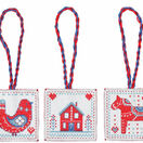 Red & Blue Nordic Christmas Decorations Cross Stitch Kit additional 1