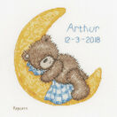 Popcorn Bear Sleeping On Moon Birth Sampler Cross Stitch Kit additional 1