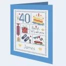 Male Sampler Birthday Card Cross Stitch Kit additional 1