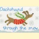 Dachshund Through The Snow Cross Stitch Card Kit additional 1