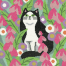 Black and White Cat cross stitch kit by Karen Carter additional 1