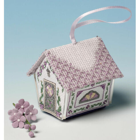 Parma Violets Gingerbread House 3D Cross Stitch Kit