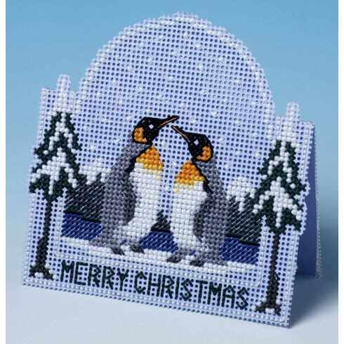 Penguin Christmas Card 3D Cross Stitch Kit