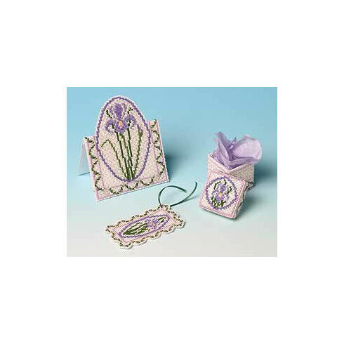 Purple Iris Cross Stitch Gift Set Trio