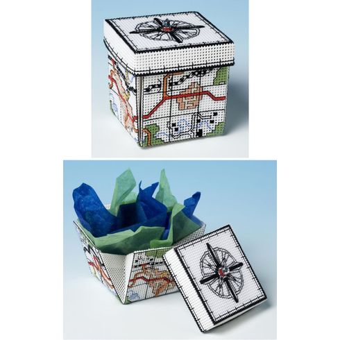 Road Map Exploding Box 3D Cross Stitch Kit