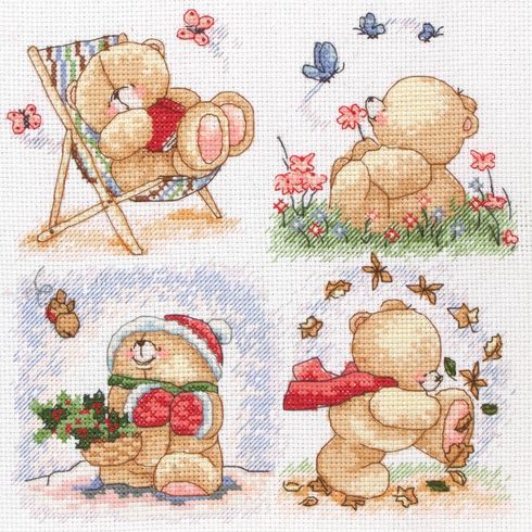 Forever Friends The Seasons Cross Stitch Kit