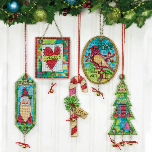 Jingle Bell Ornaments Cross Stitch Kit (Set of 5)