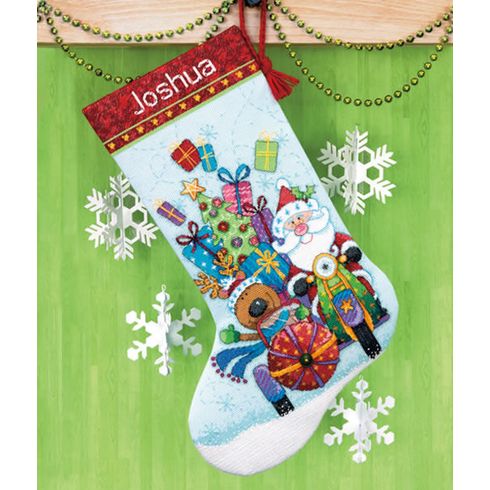 Santa's Sidecar Stocking Cross Stitch Kit