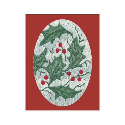 Holly Leaves Long Stitch Christmas Card Kit