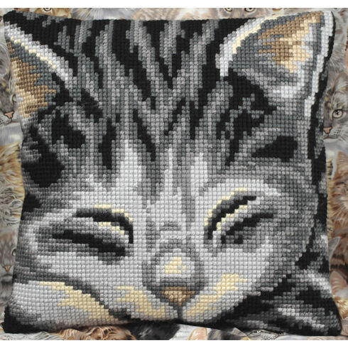 Jasmine Cat Cushion Panel Cross Stitch Kit