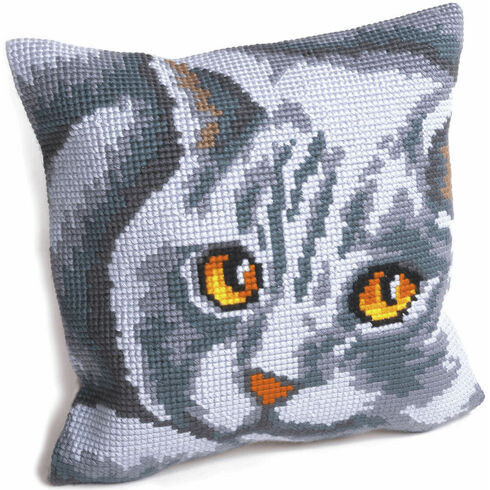 Persian Cat Cushion Panel Cross Stitch Kit