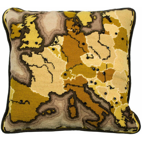 Sepia Map Cushion Panel Tapestry Kit