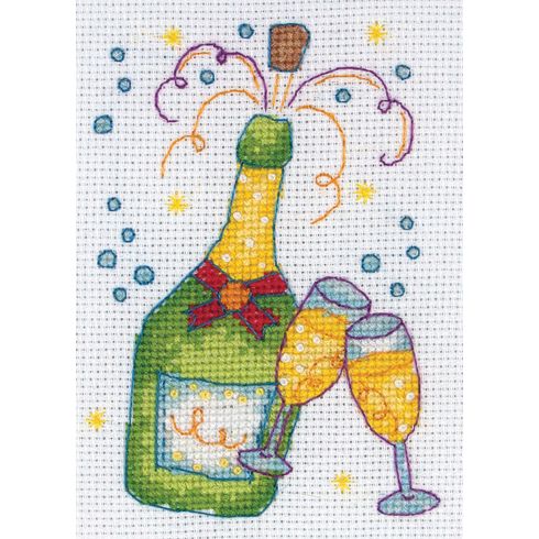Champagne Mini Cross Stitch Kit