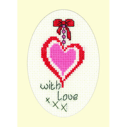 With Love Cross Stitch Card Kit