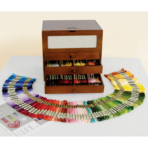 DMC Wooden Collectors Box With 150 Skeins Of Stranded Cotton Thread