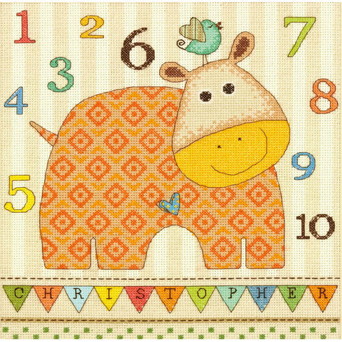 Baby Hippo 123 Cross Stitch Kit