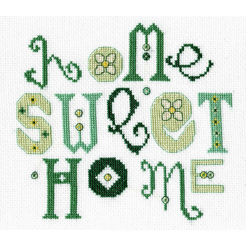 Home Sweet Home Green Cross Stitch Kit
