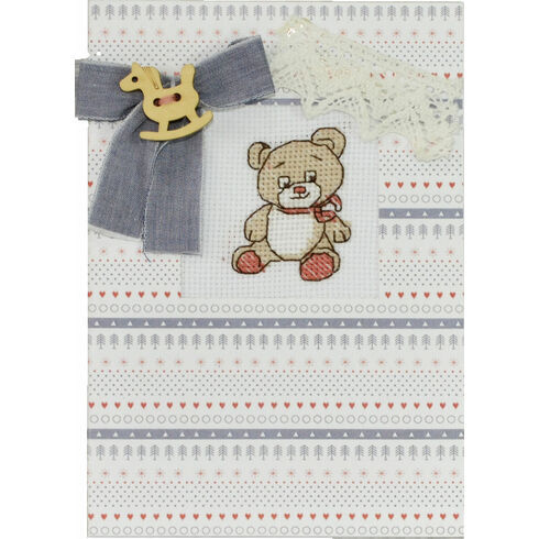 Rockinghorse Bear Cross Stitch Card Kit