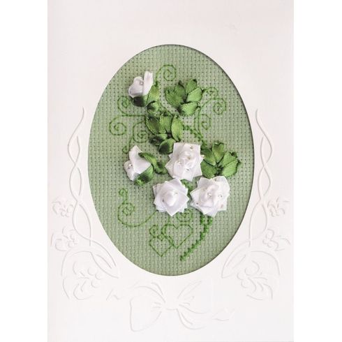 Cross Stitch &amp; Ribbons Wedding Card Kit