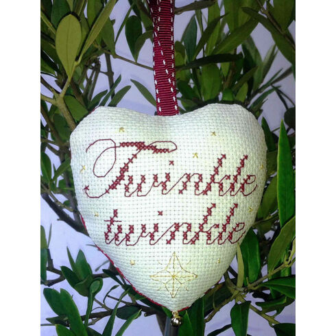 Twinkle Twinkle Padded Heart Cross Stitch Kit