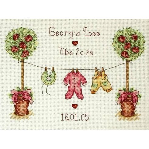 Birth Sampler Flowery Cross Stitch Kit