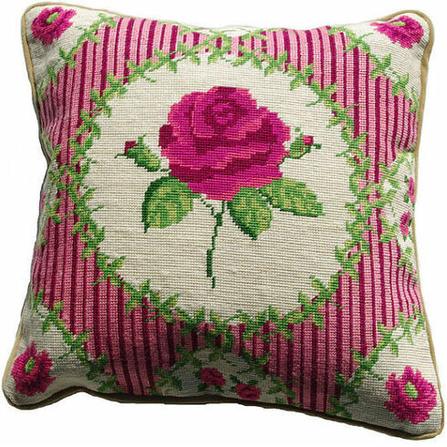 English Rose Value Half Cross Stitch Cushion Front Kit