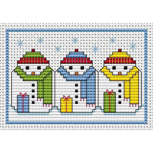 Snowman Snuggle Cross Stitch Card Kit